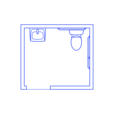 Layouts Bathrooms Half Accessible 1 Wall Svg Vector Tracing Design, Free Vectors File